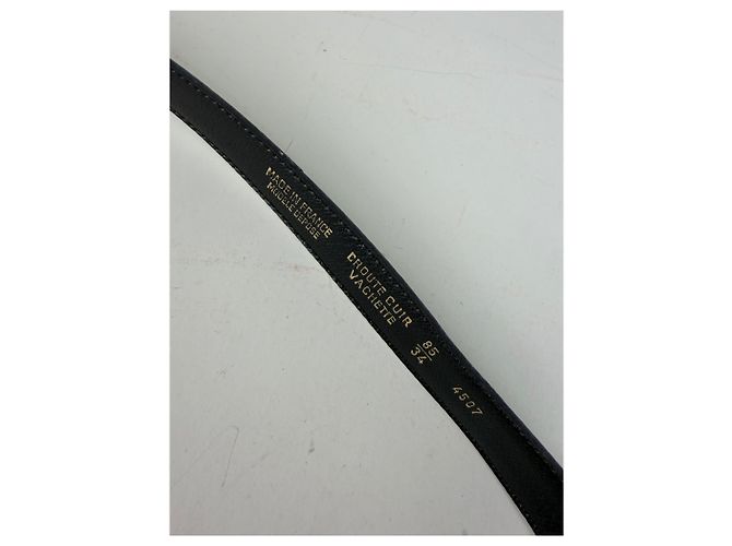Vintage Givenchy Ledergürtel Limettengrün Schwarz Goldene Schnalle - Ansicht 7