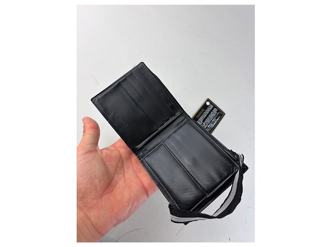 Vintage Chanel Nylon Card Holder Black White Silver - view 3