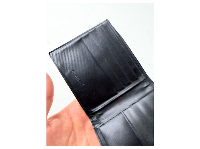 Vintage Chanel Nylon Card Holder Black White Silver - view 4