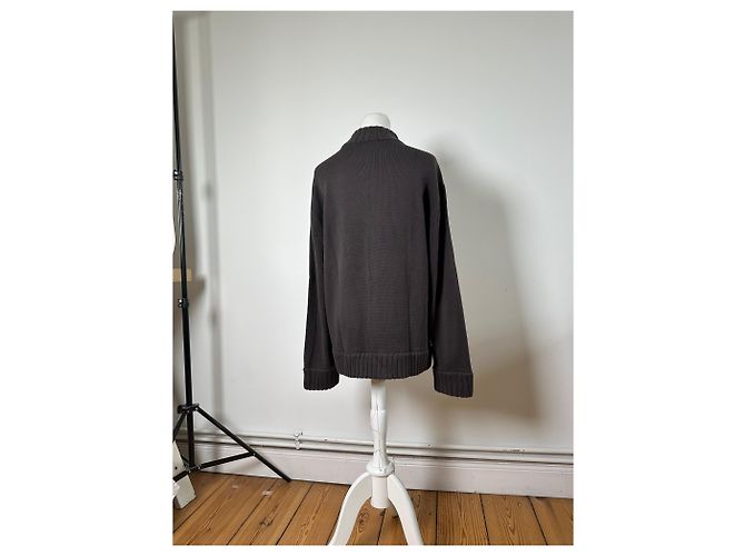 Vintage Burberry Woll-Check-Pullover für Herren Dunkelgrau M - Ansicht 3