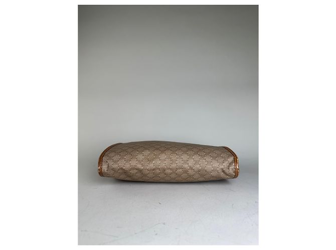 Céline Vintage Celine Coated Canvas Pouch Beige Tan Gold Reißverschluss - Ansicht 9
