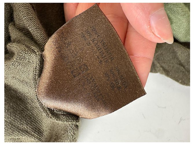 Vintage Loewe Woll-Kaschmir Rollkragenpullover Olivgrün L - Ansicht 12