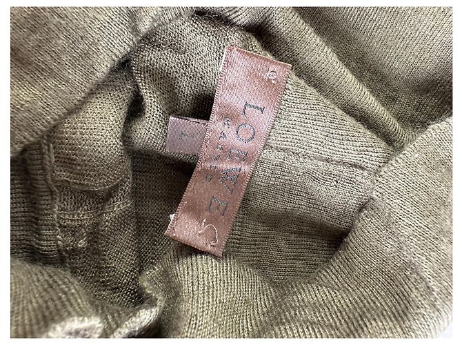 Vintage Loewe Woll-Kaschmir Rollkragenpullover Olivgrün L - Ansicht 13