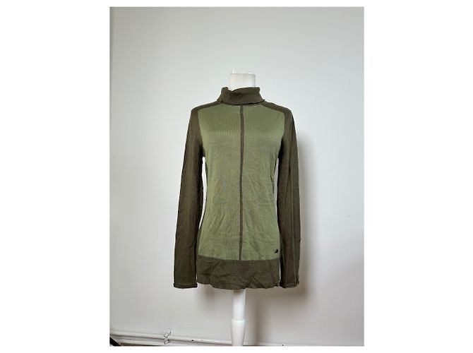 Vintage Loewe Woll-Kaschmir Rollkragenpullover Olivgrün L - Ansicht 14