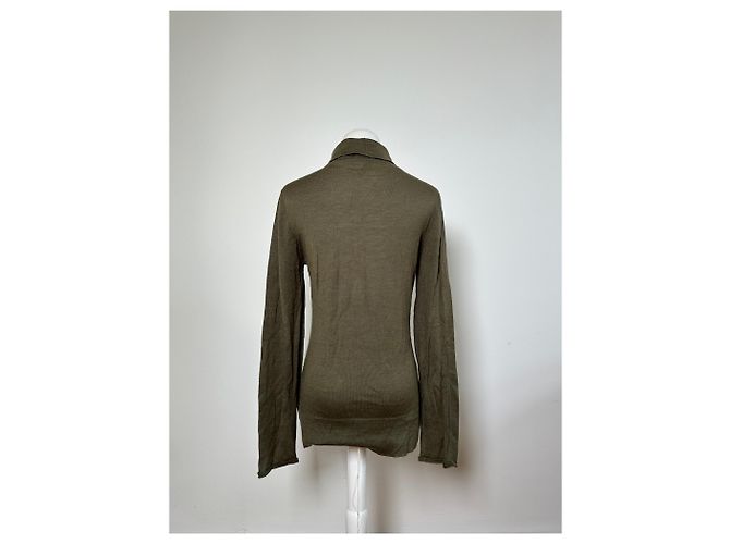 Vintage Loewe Woll-Kaschmir Rollkragenpullover Olivgrün L - Ansicht 15