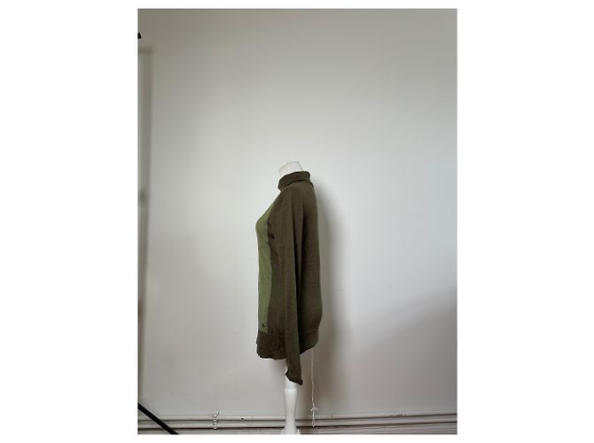 Vintage Loewe Woll-Kaschmir Rollkragenpullover Olivgrün L - Ansicht 2