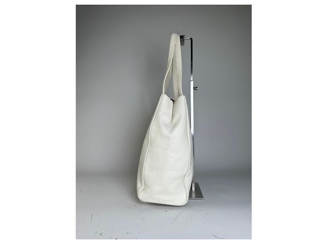 Bolsa Tote de Couro Vintage Courreges Branco - vista 3