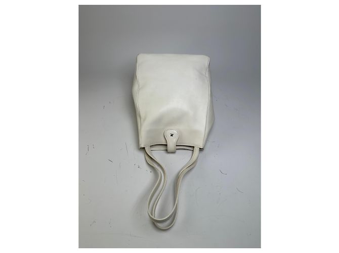 Bolsa Tote de Couro Vintage Courreges Branco - vista 4