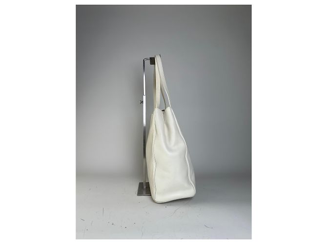 Bolsa Tote de Couro Vintage Courreges Branco - vista 5