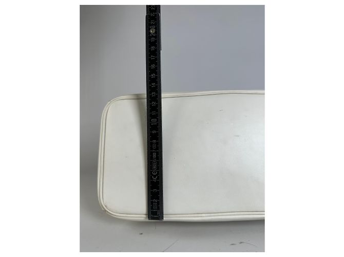 Bolsa Tote de Couro Vintage Courreges Branco - vista 7