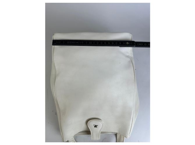 Bolsa Tote de Couro Vintage Courreges Branco - vista 8