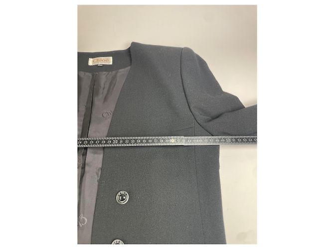 Clare Chloé Vintage Chloe Wool Blend Jacket Black L - view 11
