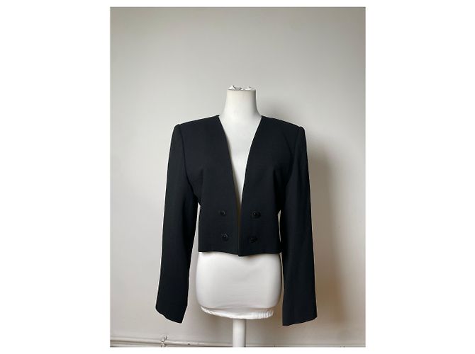 Clare Chloé Vintage Chloe Wool Blend Jacket Black L - view 13