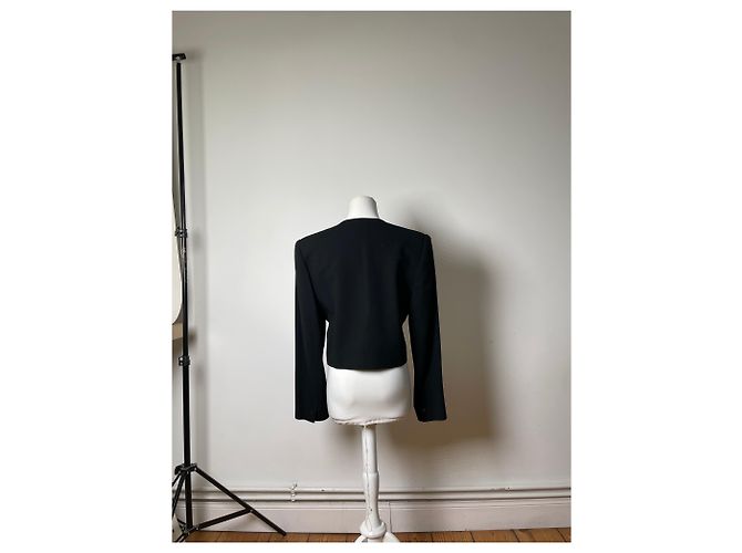 Clare Chloé Vintage Chloe Wool Blend Jacket Black L - view 3