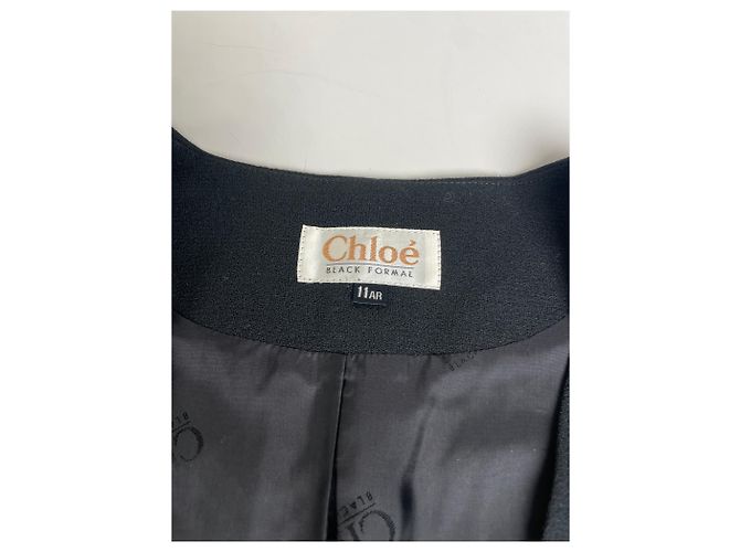 Clare Chloé Vintage Chloe Wool Blend Jacket Black L - view 6