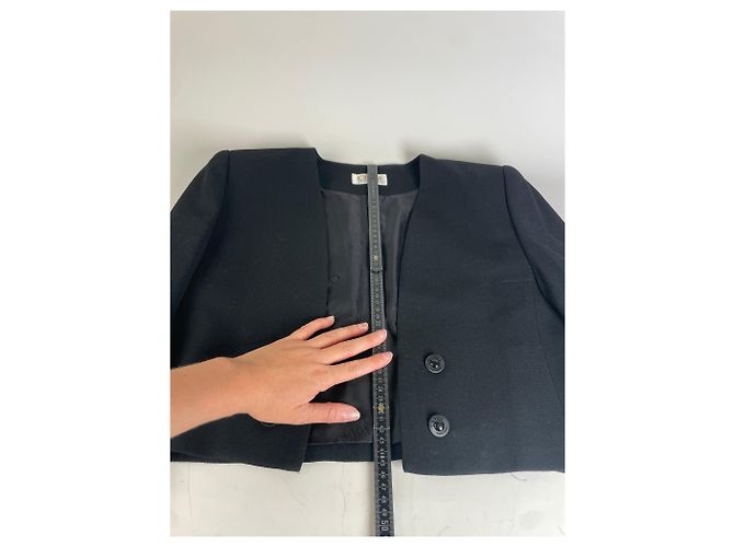 Clare Chloé Vintage Chloe Wool Blend Jacket Black L - view 7