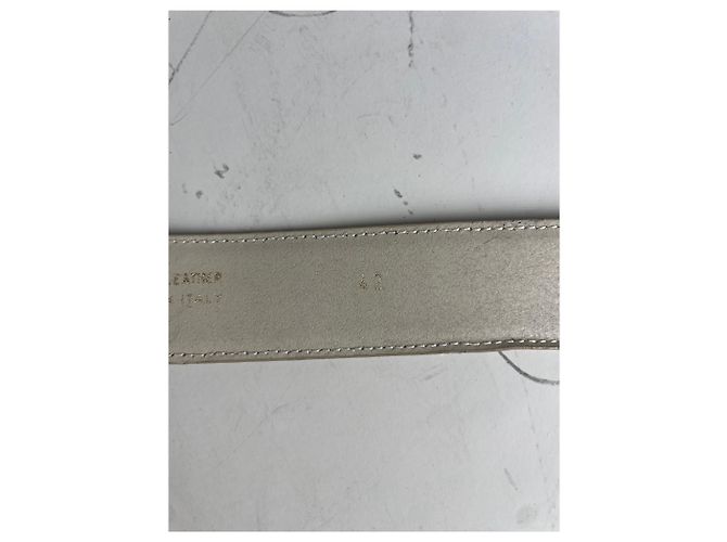 Vintage Fendi Ledergürtel mit F Logo Creme Gold Beige - Ansicht 12