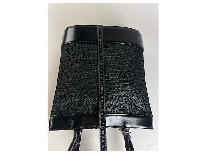Tote in mesh e pelle vintage Courreges nero argento - vista 10