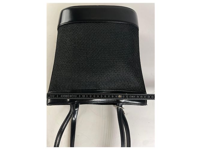 Tote in mesh e pelle vintage Courreges nero argento - vista 11