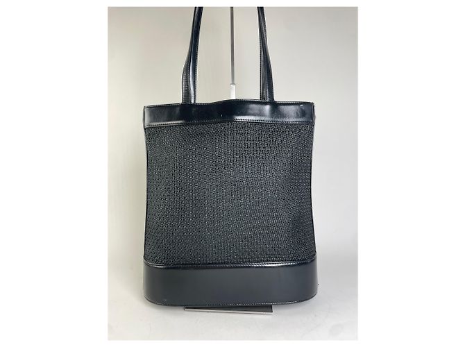 Tote in mesh e pelle vintage Courreges nero argento - vista 15