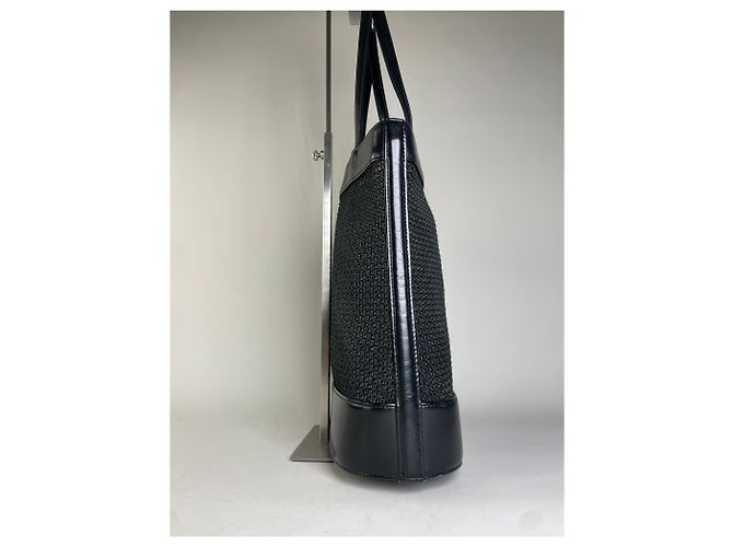 Tote in mesh e pelle vintage Courreges nero argento - vista 6