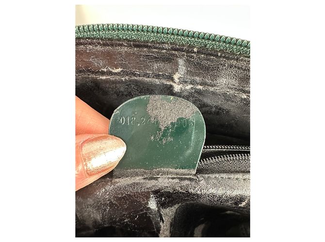 Beauty case vintage in pelle Gucci Verde scuro Argento Grigio - vista 5