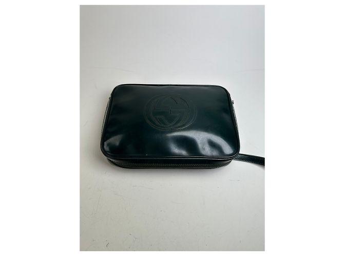 Beauty case vintage in pelle Gucci Verde scuro Argento Grigio - vista 8