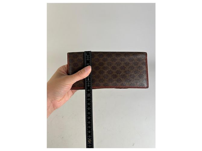 Luggage Céline Vintage Celine Macadam Monogram Leather Zip Wallet Brown Tan - view 10