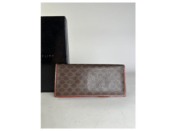 Luggage Céline Vintage Celine Macadam Monogram Leather Zip Wallet Brown Tan - view 11
