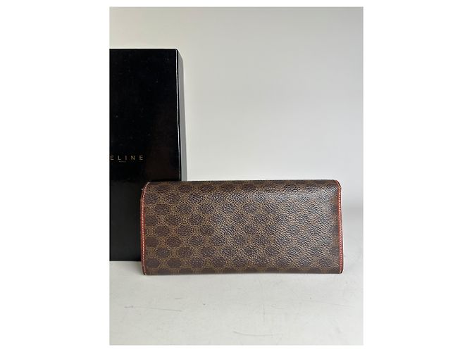 Luggage Céline Vintage Celine Macadam Monogram Leather Zip Wallet Brown Tan - view 12