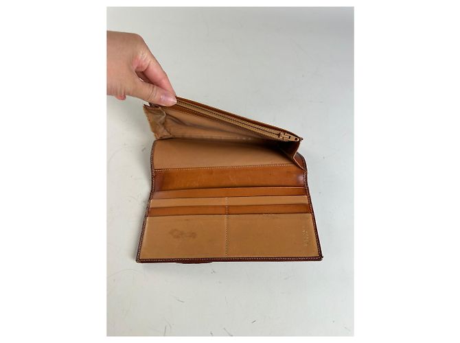 Luggage Céline Vintage Celine Macadam Monogram Leather Zip Wallet Brown Tan - view 3