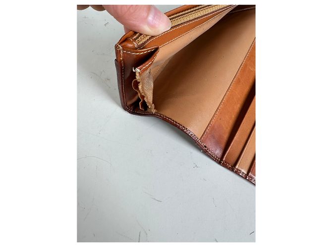 Luggage Céline Vintage Celine Macadam Monogram Leather Zip Wallet Brown Tan - view 4