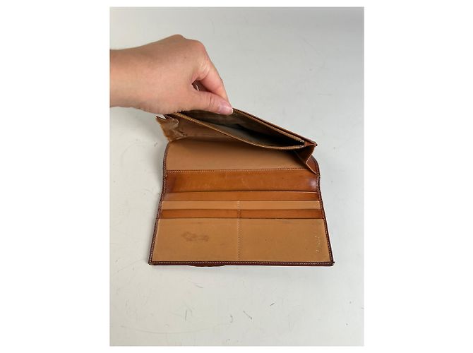 Luggage Céline Vintage Celine Macadam Monogram Leather Zip Wallet Brown Tan - view 5