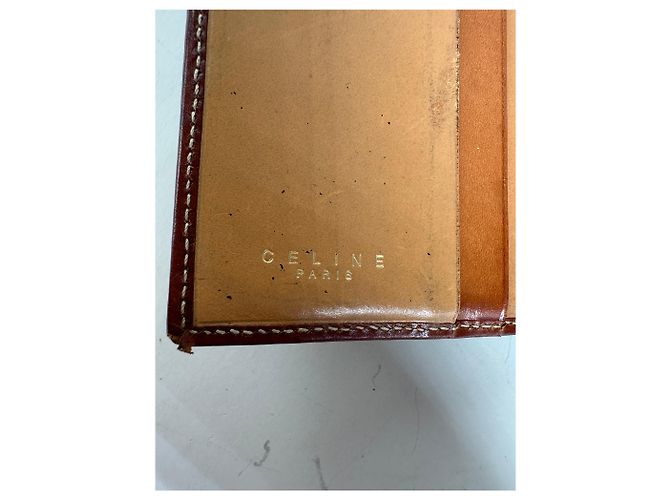 Luggage Céline Vintage Celine Macadam Monogram Leather Zip Wallet Brown Tan - view 6