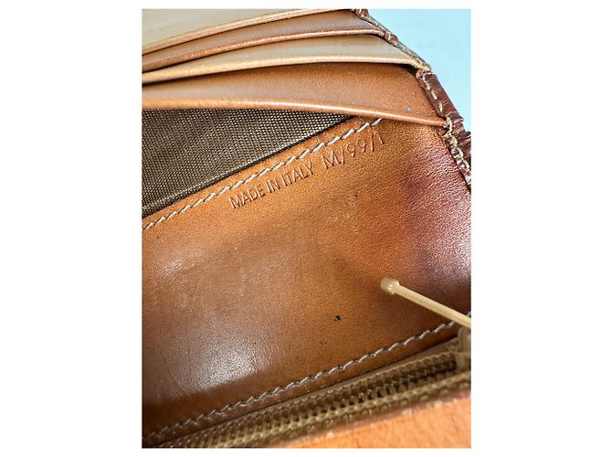 Luggage Céline Vintage Celine Macadam Monogram Leather Zip Wallet Brown Tan - view 7