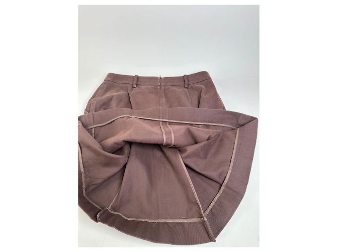 Céline Gonna in twill di cotone vintage Celine Marrone L - vista 13