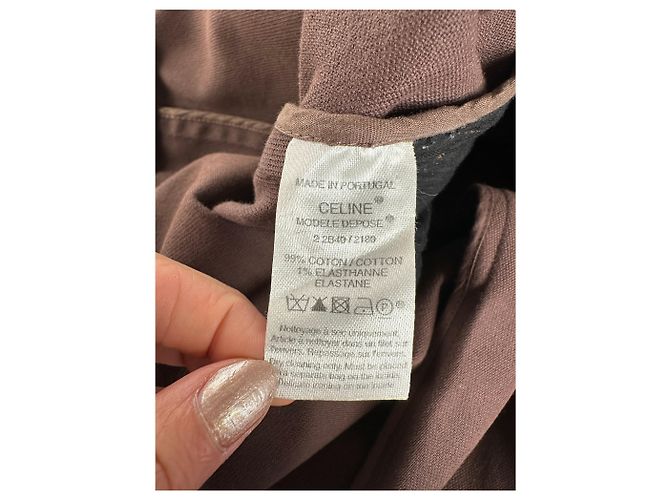 Céline Gonna in twill di cotone vintage Celine Marrone L - vista 8