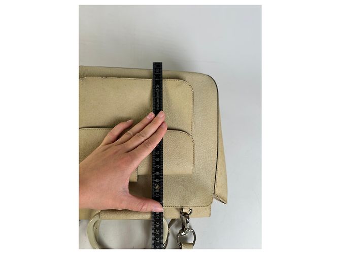 Bolso de hombro de cuero vintage Gucci Crema Plata Beige - vista 11
