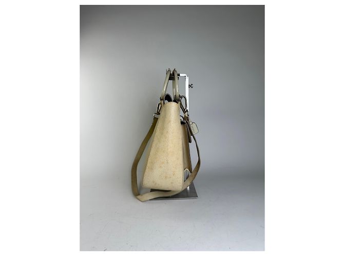 Bolso de hombro de cuero vintage Gucci Crema Plata Beige - vista 4