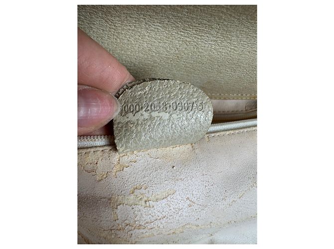 Bolso de hombro de cuero vintage Gucci Crema Plata Beige - vista 5