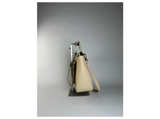 Bolso de hombro de cuero vintage Gucci Crema Plata Beige - vista 6