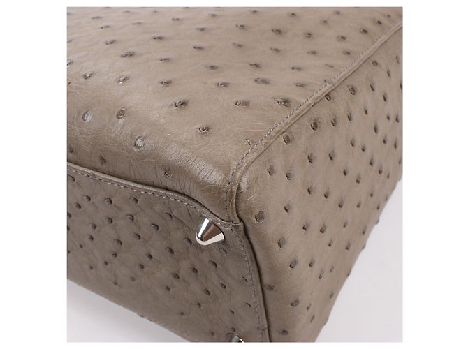 Borsa a mano 2Way Lady Dior in struzzo Large marrone Grigio - vista 17
