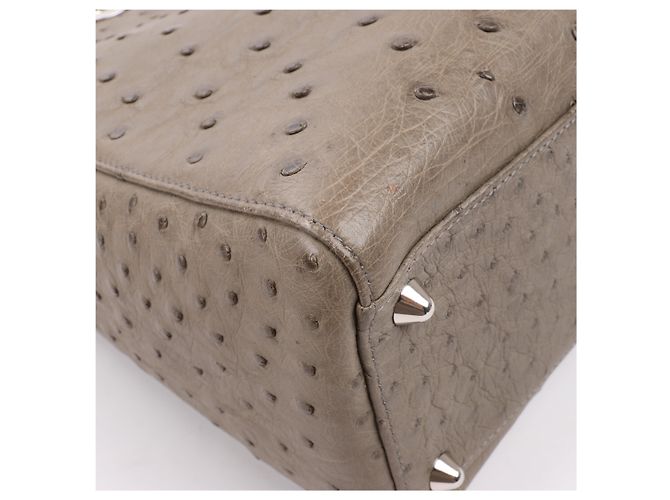 Borsa a mano 2Way Lady Dior in struzzo Large marrone Grigio - vista 18
