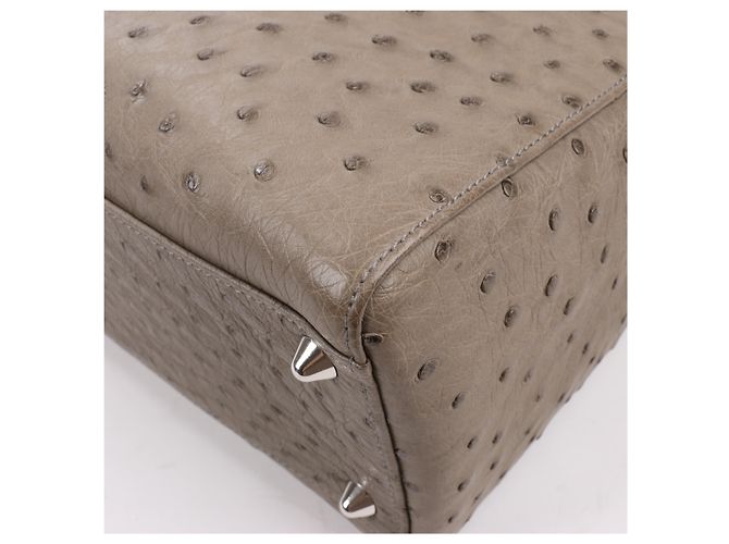 Borsa a mano 2Way Lady Dior in struzzo Large marrone Grigio - vista 19