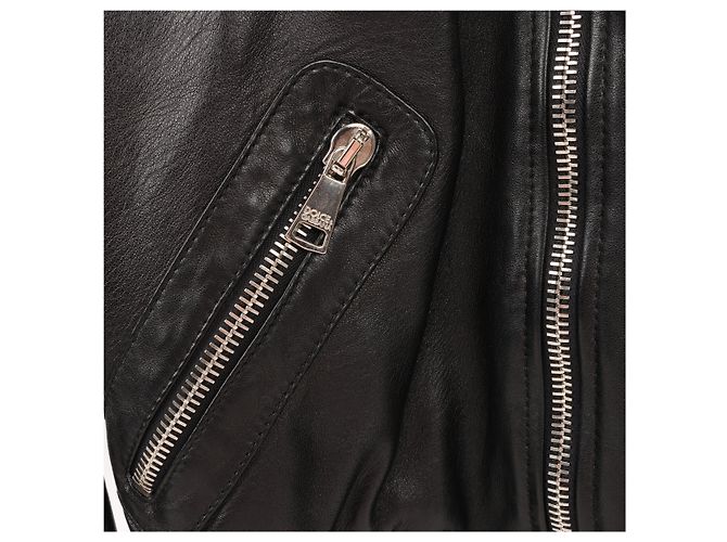 Giacca biker in pelle nera e leopardata Dolce & Gabbana, Taglia 38 Nero - vista 4