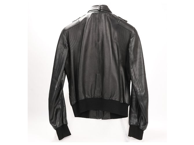Giacca biker in pelle nera e leopardata Dolce & Gabbana, Taglia 38 Nero - vista 5