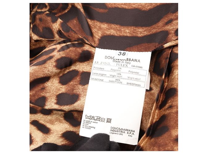 Giacca biker in pelle nera e leopardata Dolce & Gabbana, Taglia 38 Nero - vista 7