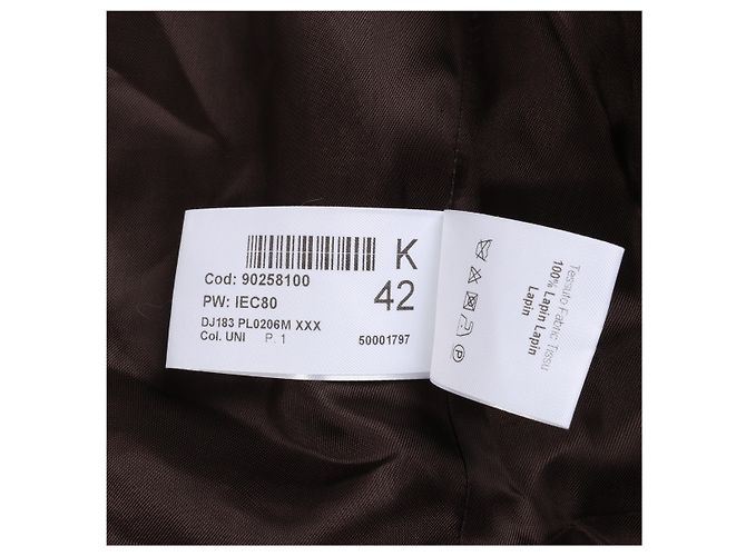 Abrigo de piel de conejo DONDUP, Marrón, Talla 42 IT Castaño - vista 13