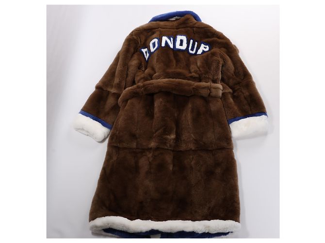Abrigo de piel de conejo DONDUP, Marrón, Talla 42 IT Castaño - vista 3