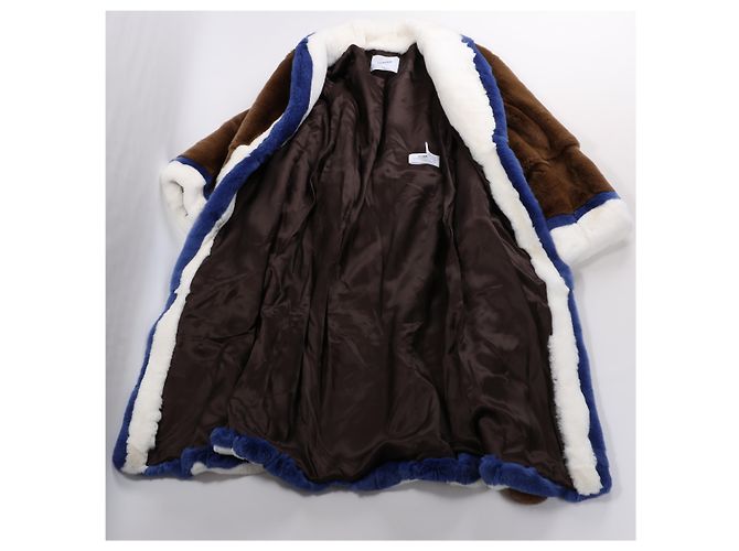 Abrigo de piel de conejo DONDUP, Marrón, Talla 42 IT Castaño - vista 9